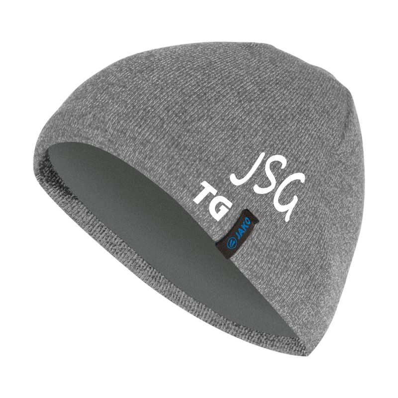 Strickmütze "JSG" Hain/Hett/Wall grau meliert