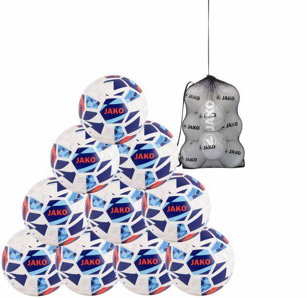 JAKO Lightball Iconic 10er Set weiß/navy/rot, 290g inkl. 10er Ballnetz