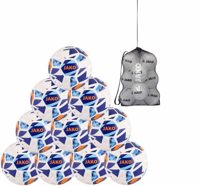 JAKO Lightball Iconic 10er Set weiß/navy/neonorange, 290g inkl. 10er Ballnetz 