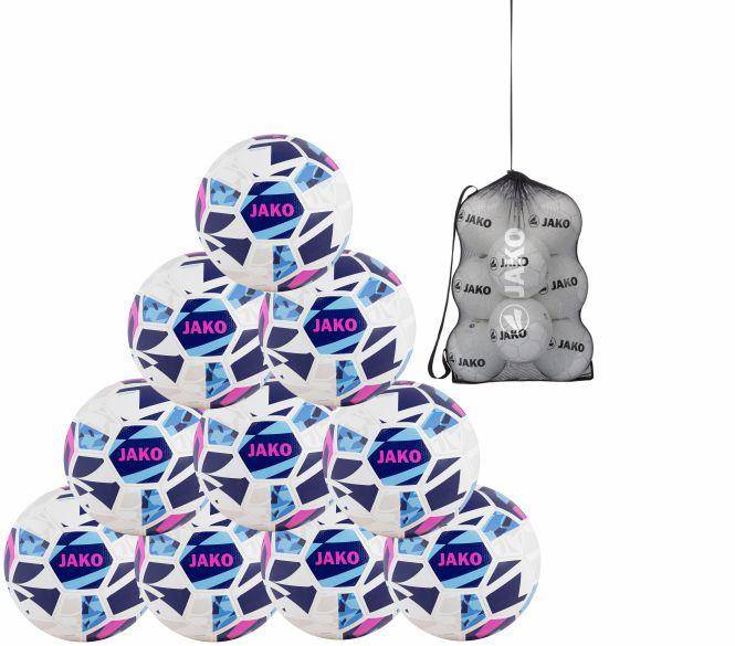 JAKO Lightball Iconic 10er Set weiß/navy/pink, 350g inkl. 10er Ballnetz