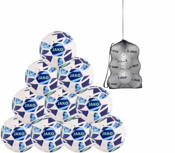 JAKO Lightball Iconic 10er Set weiß/navy/mint, 290g inkl. 10er Ballnetz