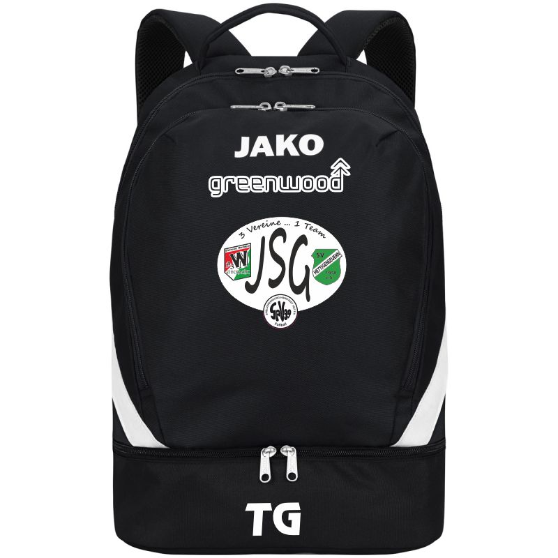 Rucksack ICONIC JSG Hain/Hett/Wall schwarz/weiß
