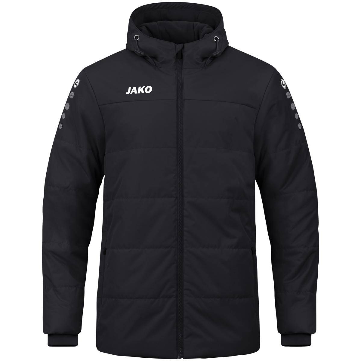 Jako Coachjacke Team mit Kapuze Herren schwarz